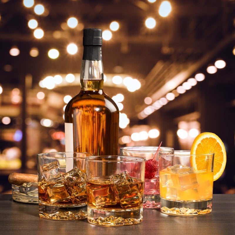 Obsidian Glassware Whiskey Glass Set of 4 with Brilliant Mountain Imprint. Perfect for Whiskey, Bourbon, Scotch and Cocktails. Classic Design with a Modern Touch. Best Large 11.5 Ounce Premium Tumblers. - Image 2
